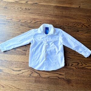Tommy Hilfiger Boy’s White Buttondown Multicolor Logo Long Sleeve Dress Shirt 4